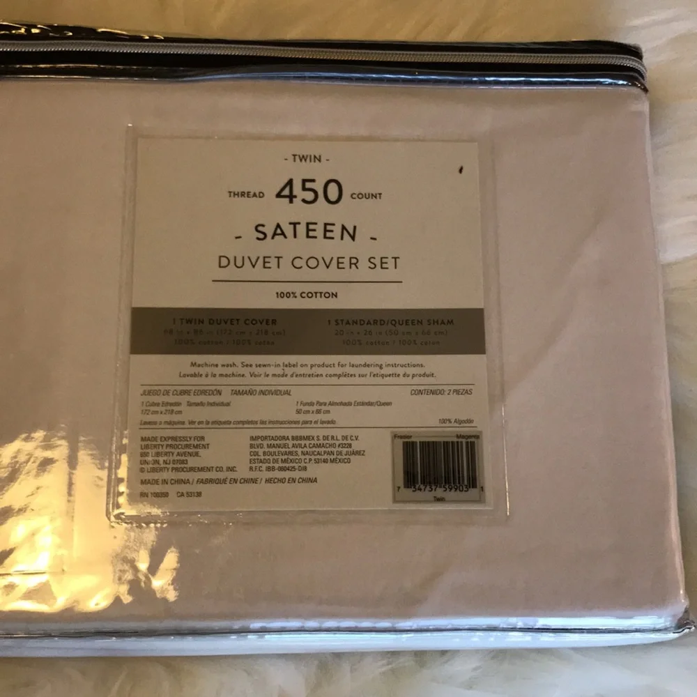 Sateen Duvet Cover Set- twin size - 100% Cotton
